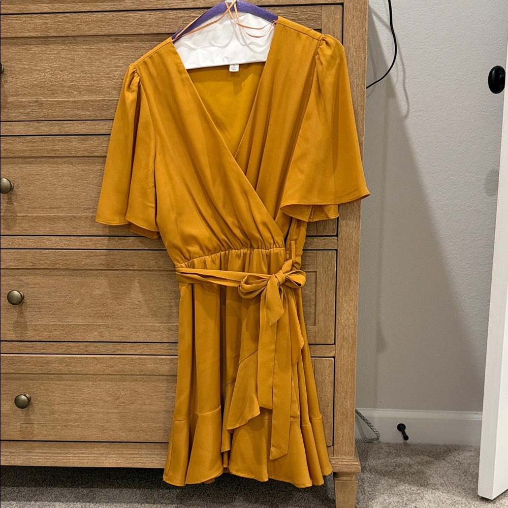 Miami Asymmetrical Mustard Dress